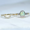 Solid Lightning Ridge Crystal Opal with natural Diamonds
