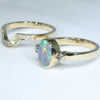 Two Piece Opal Engagement Wedding Set Rings