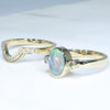 18k Gold - Solid Crystal Opal - Natural Diamonds