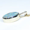 10k Gold - Solid Boulder Opal  - Natural Diamonds