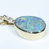 Gold Opal Pendant Side View