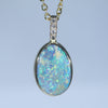 Natural Australian Boulder Opal Gold and Diamond Pendant
