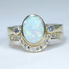 Stunning Natural Australian Crystal Opal Engagement Wedding Set