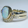 Beautiful Crystal Opal Engagement Ring with Diamond Wedding Band