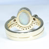 Solid Opal Gold Wedding Set Rear View
