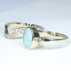 10k Gold - Solid Crystal Opal  - Natural Diamonds