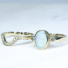 Solid Opal Engagement ring And Diamond Gold Wedding Band