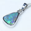 14k White Gold - Solid Opal - Natural Diamond