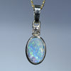 Natural Australian Boulder Opal Gold and Diamond Pendant