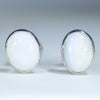 Natural Australian Coober Pedy White Opal Silver Studs