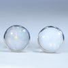 Natural Australian Coober Pedy White Opal Silver Studs