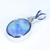 Sterling Silver- Solid Queensland Boulder Opal - Natural Diamond