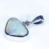 Sterling Silver - Solid Queensland Boulder Opal - Natural Diamond