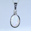 Natural Australian Coober Pedy Opal Pendant with Diamond