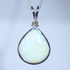 Natural Australian Boulder Opal Silver and Diamond Pendant