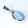 Sterling Silver - Solid Queensland Boulder Opal - Natural Diamond