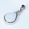 Sterling Silver - Solid White Opal - Natural Diamond 