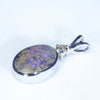 Sterling Silver - Solid Queensland Boulder Opal - Natural Diamond