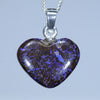 Natural Australian Opal Matrix Hear Silver Pendant