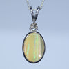 Natural Australian Boulder Opal Silver and Diamond Pendant