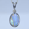 Natural Australian Boulder Opal Sliver and Diamond Pendant