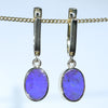 Natural Australian Boulder Opal gold Huggie Earrings