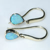 Gold Opal Earrings Side View