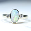 Natural Australian Crystal Opal Gold and Diamond Ring