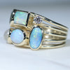 Natural Australian Opal and Gem Stone Gold Ring  - Size 7.75 Code - EM70