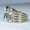 Natural Australian Opal and Gem Stone Gold Ring  - Size 7.75 Code - EM70