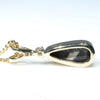 Lightning Ridge Black Opal and Diamond 18K Gold Pendant (9mm x 4mm) Code - AA32
