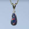 Lightning Ridge Black Opal and Diamond 18K Gold Pendant (9mm x 4mm) Code - AA32