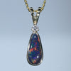 Lightning Ridge Black Opal and Diamond 18K Gold Pendant (9mm x 4mm) Code - AA32