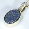 10k Gold - Solid Lightning Ridge Black Opal - Natural Diamonds