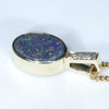 Lightning Ridge Black Opal and Diamond Gold Pendant (11mm x 7mm) Code - AA31