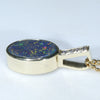 Lightning Ridge Black Opal and Diamond Gold Pendant (11mm x 7mm) Code - AA31