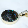 Gold Opal Pendant Side View