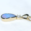 Gold Opal Pendant Side View