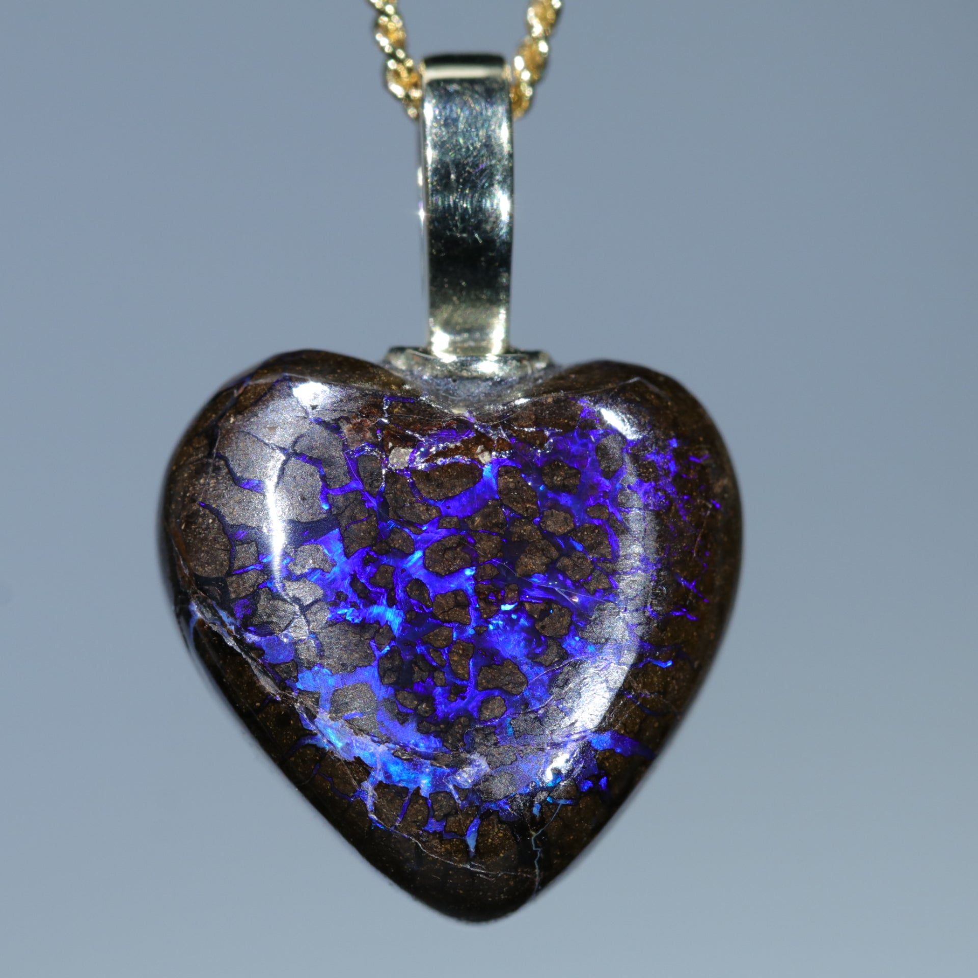 Australian Boulder Matrix Opal Pendant -Gold