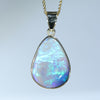 Lightning Ridge Crystal Opal 18k Gold Pendant (16mm x 11.5mm) Code - AA35