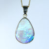 Lightning Ridge Crystal Opal 18k Gold Pendant (16mm x 11.5mm) Code - AA35