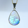 Lightning Ridge Crystal Opal 18k Gold Pendant (16mm x 11.5mm) Code - AA35