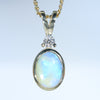 Natural Australian Boulder Opal Gold and Diamond Pendant