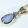 10k Gold - Solid Queensland Boulder Opal - Natural Diamond