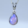 Natural Australian Boulder Opal Silver and Diamond Pendant