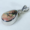Sterling Silver  - Solid Queensland Boulder Opal - Natural Diamond