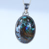 Natural Australian Opal Matrix Silver Pendant