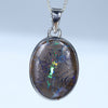 Natural Australian Opal Matrix Silver Pendant