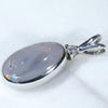 Sterling Silver - Solid Coober Pedy Dark Opal - Natural Diamond
