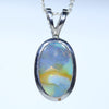 Natural Australian Boulder Opal Silver Pendant